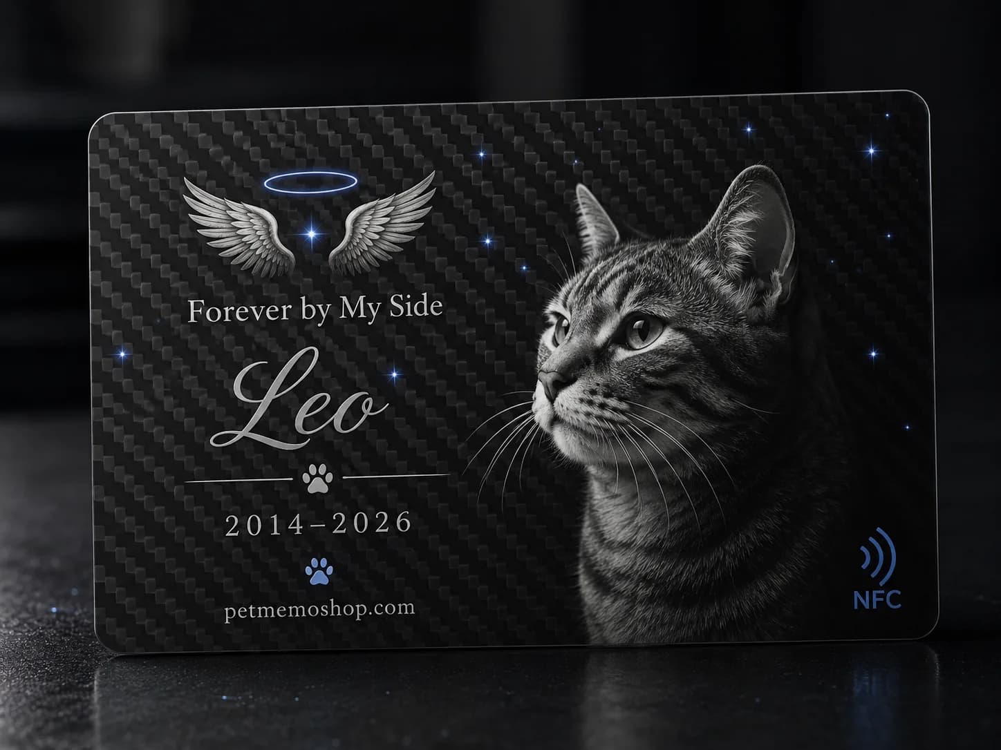 carbon fiber NFC memorial tag premium gift box