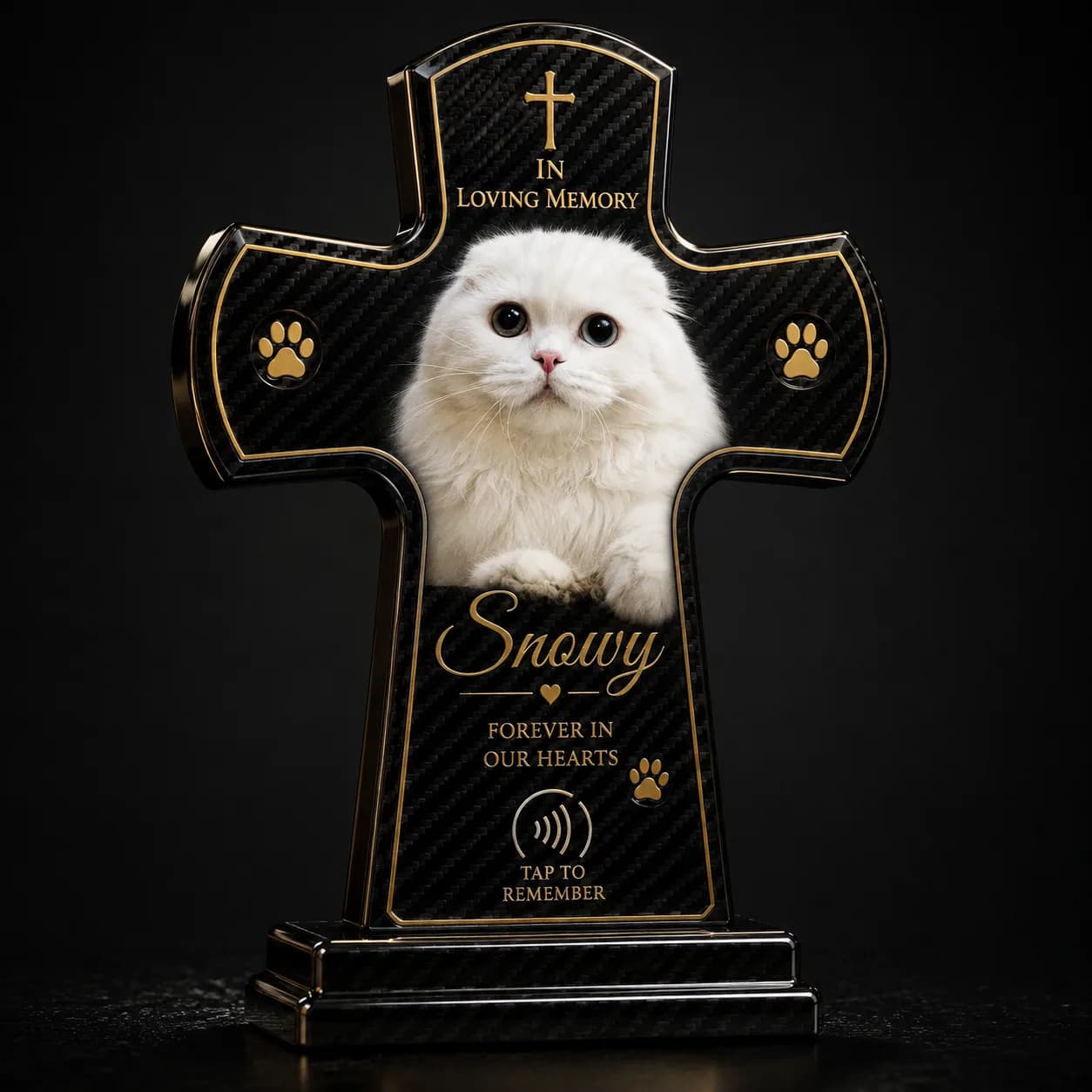 engraved pet memorial plaque with name and dates