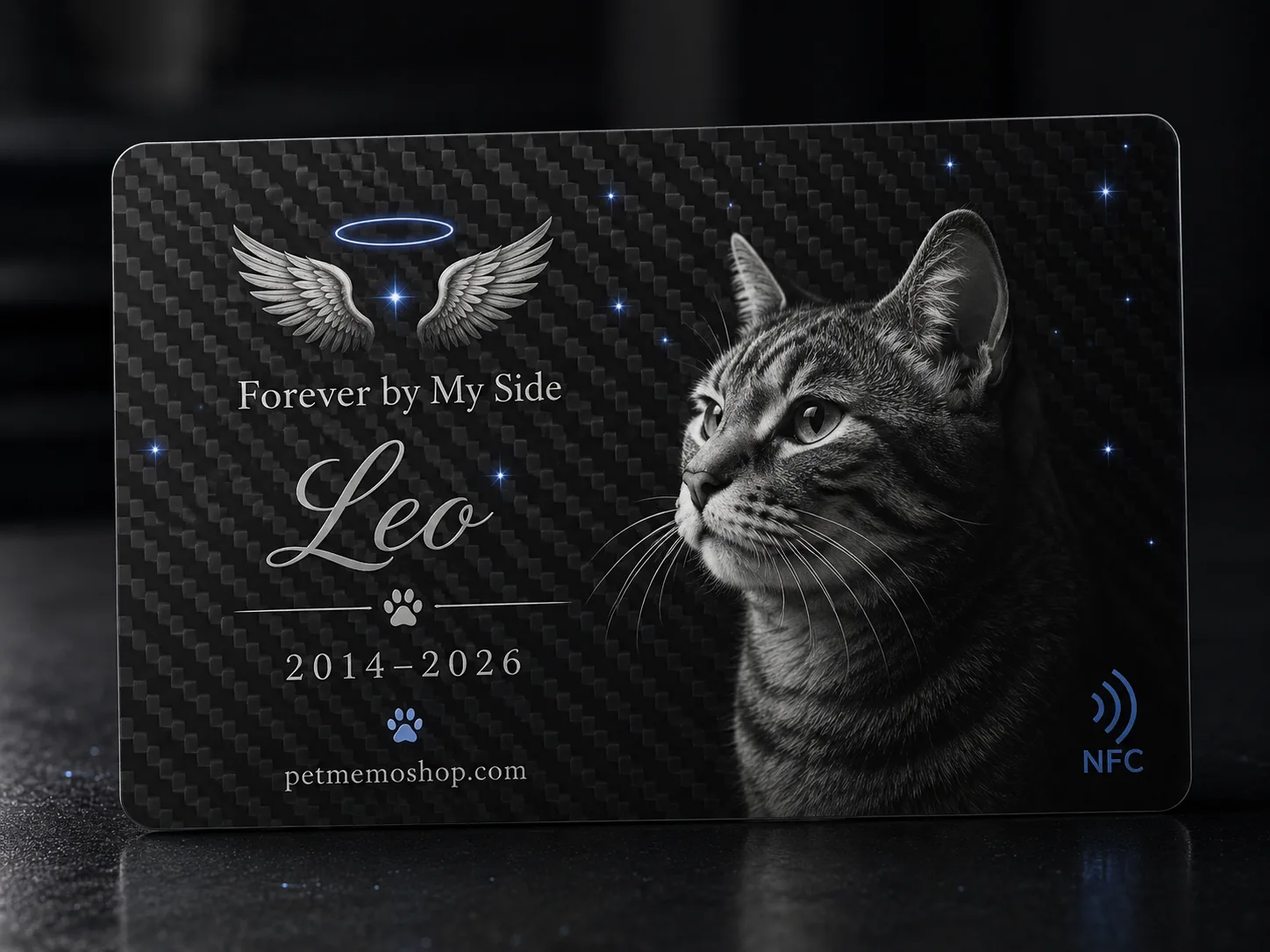 carbon fiber NFC memorial tag premium gift box
