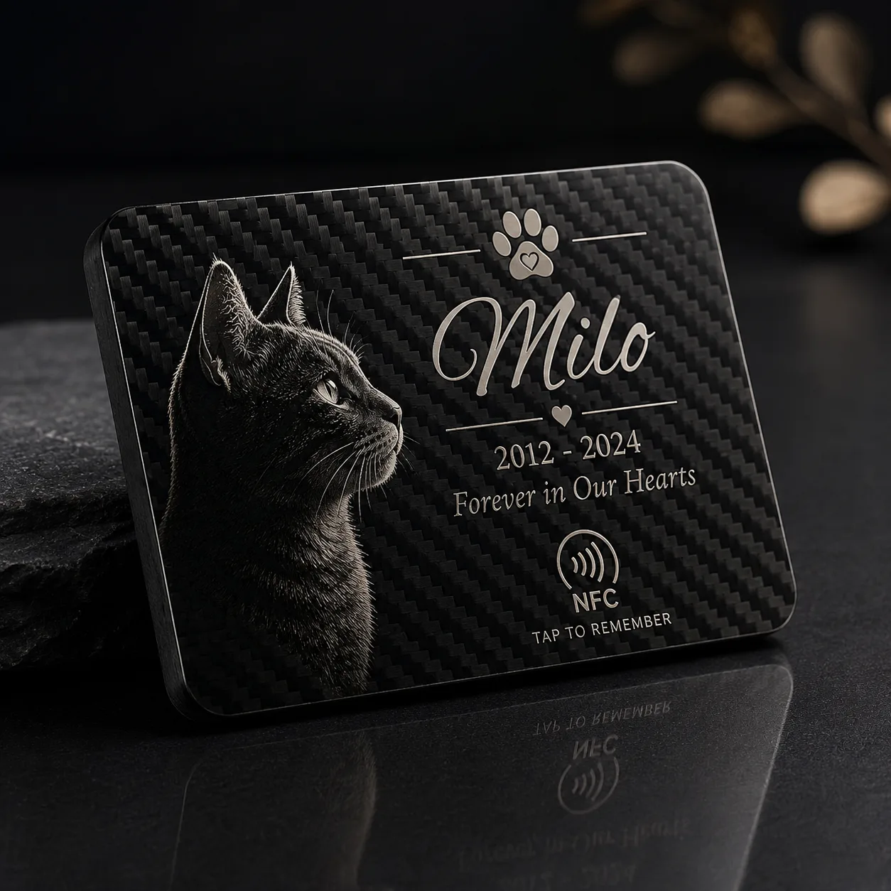 cat memorial photo ornament with personalized portrait
